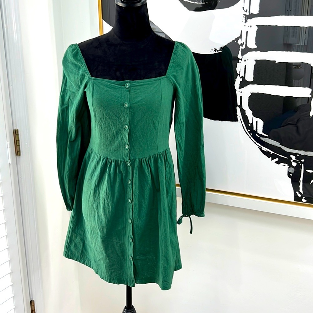 Dark Green Longsleeve Dress, Size M